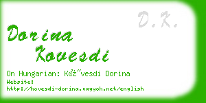dorina kovesdi business card